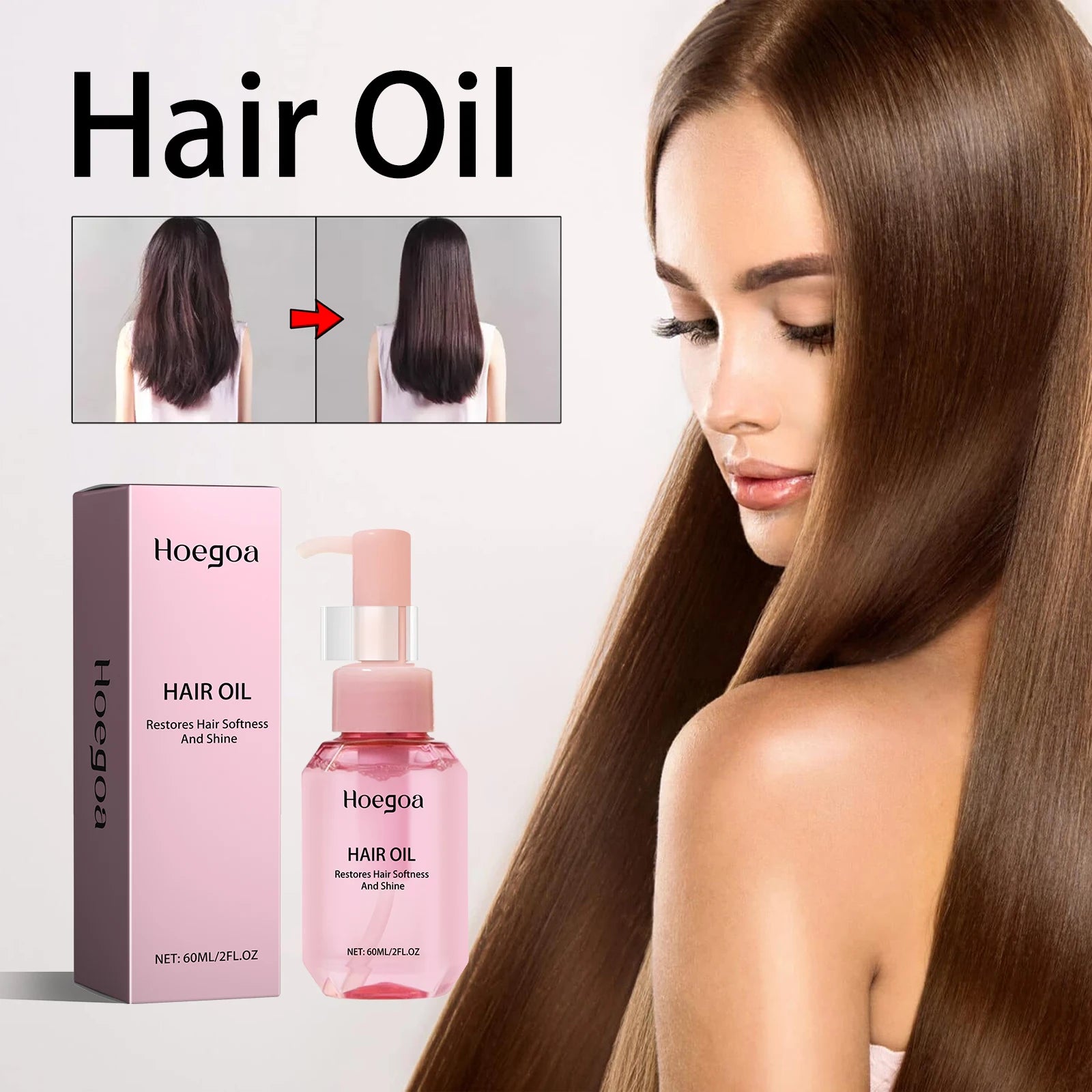 Hair Oil Restores Hair Softness & Shine Smooth Hair Repair Split Dry Hair Impetuous Dense Hair Organics Hair Strengthening Oil