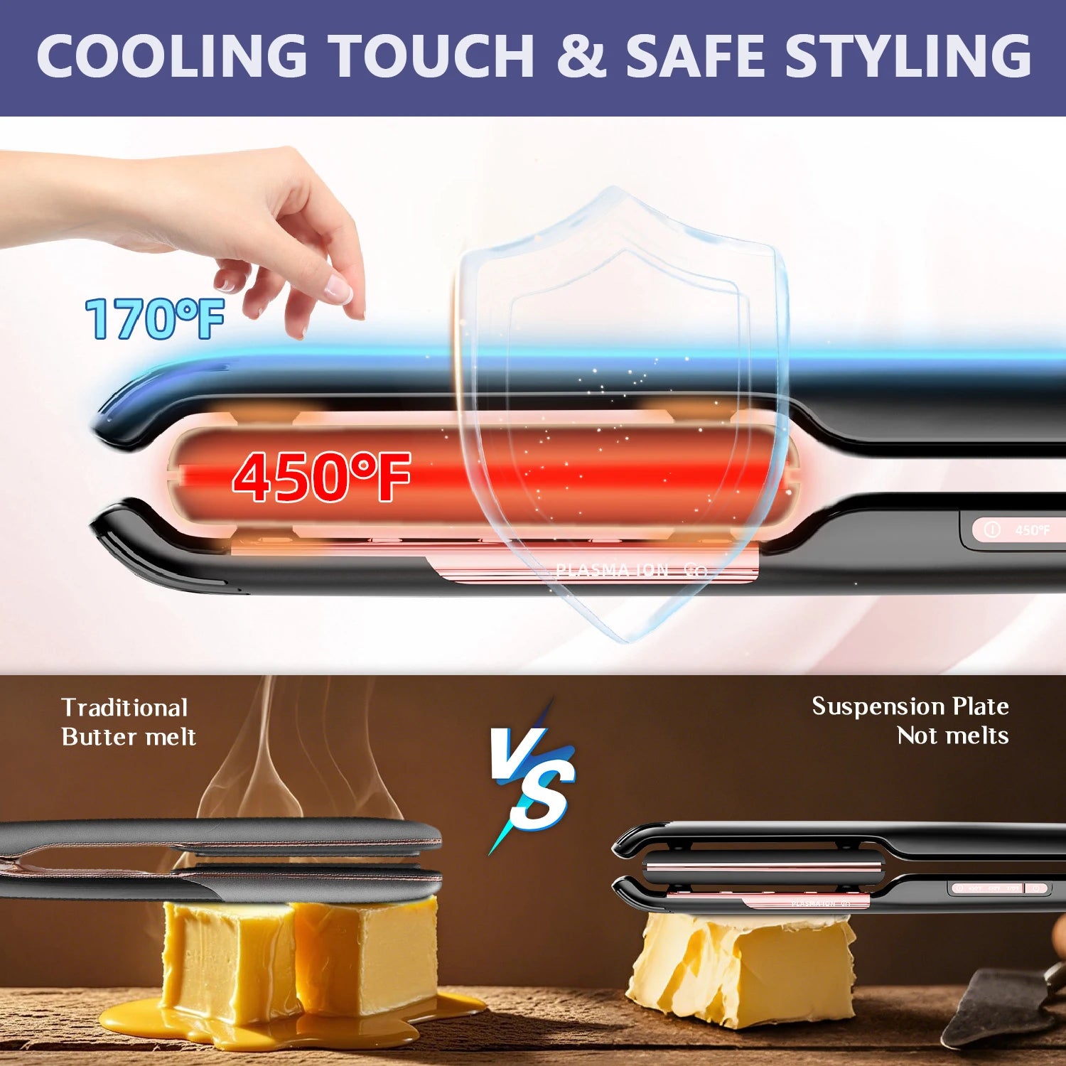 Professional Hair Straightener with Air Suspended Ceramic Plates