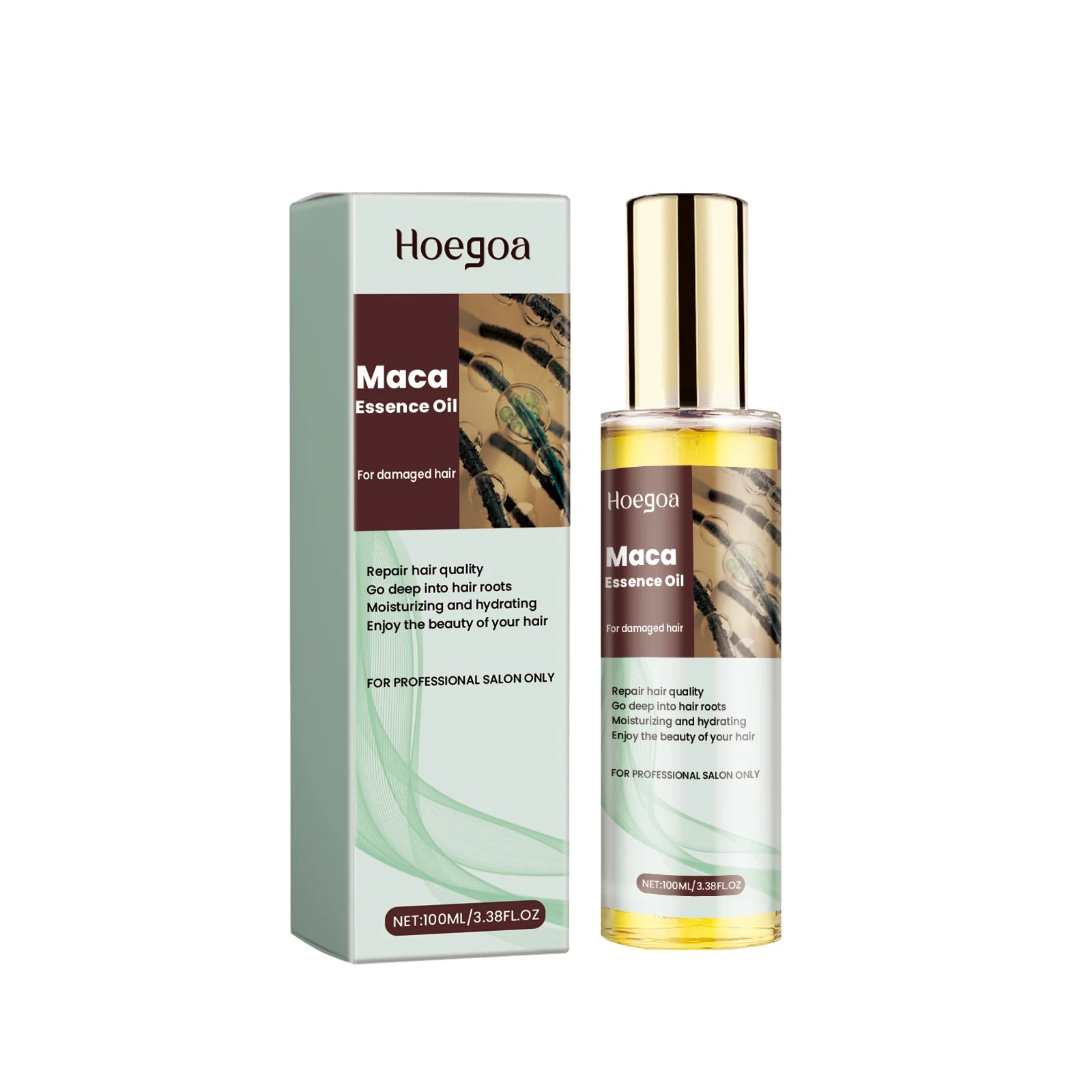 HOEGOA Maca Essence Oil Deeply Nourish Repair Damaged Hair Smoother and Healthier Improve Hair Texture Rejuvenate Hair Oil