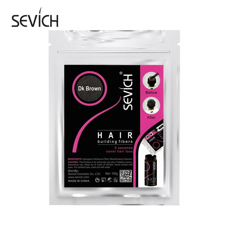 SEVICH 100g Refill Hair Thickening Fiber 10 Colors Hair Treatments Cover Thicken Powder Keratin Fibers Hair Care Product
