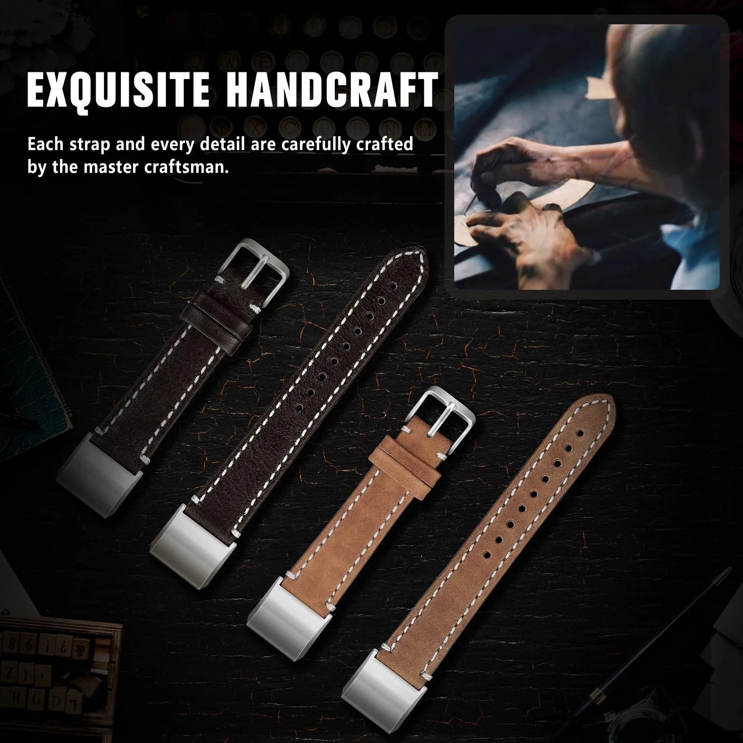 Upgrade Your Look with SKYLET's Premium Leather Bands for Fitbit Charge 2. Elevate Your Style with Luxurious, Sleek, and Dependa