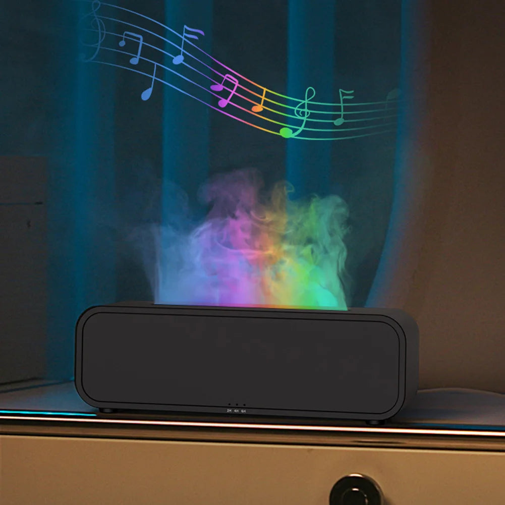 Smart Remote Control Colorful Flame Aromatherapy Diffuser with Timer Ultra Quiet Design for Home and Office