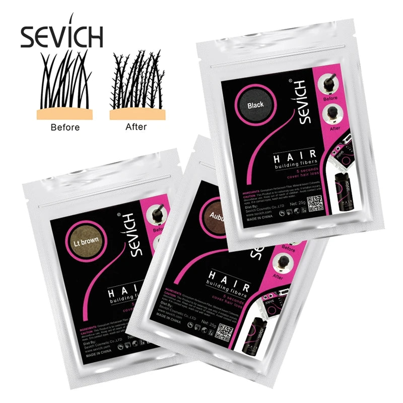 SEVICH 100g Refill Hair Thickening Fiber 10 Colors Hair Treatments Cover Thicken Powder Keratin Fibers Hair Care Product
