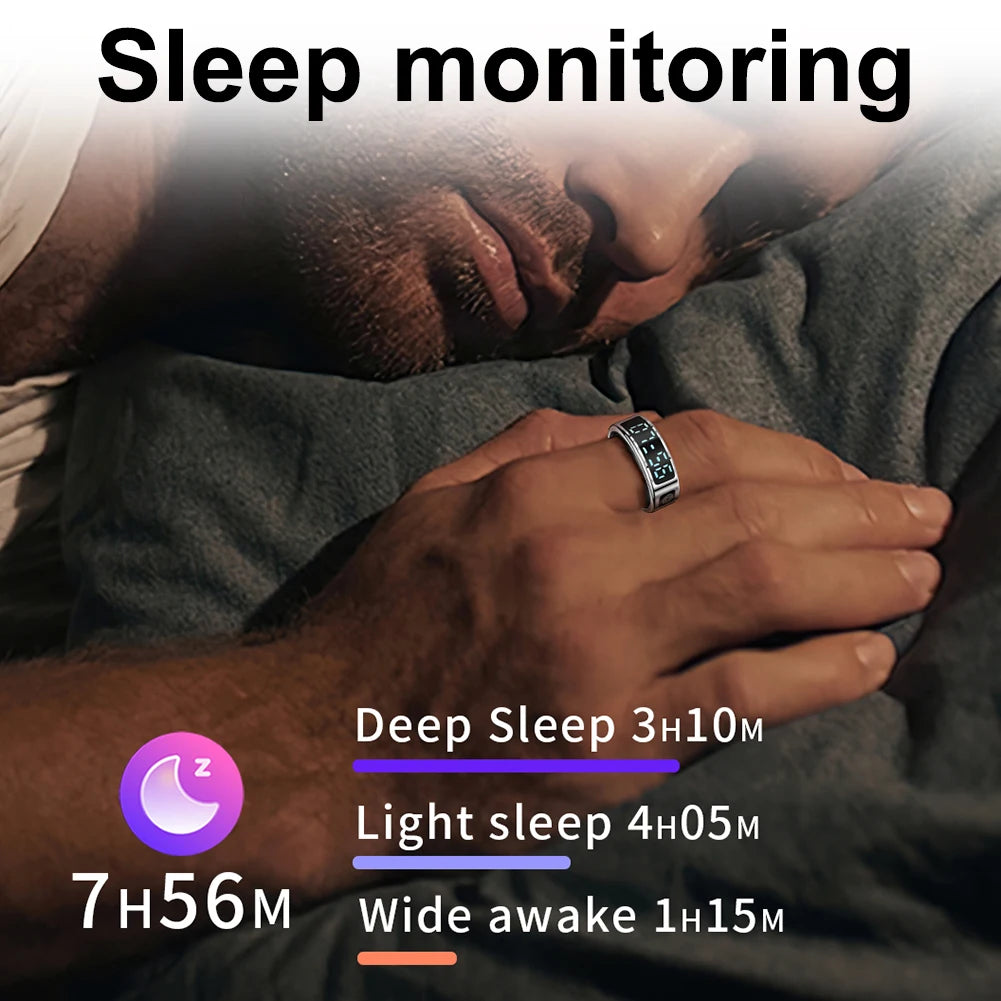 RS08 Smart Ring For Men Women Waterproof Health Fitness Rings Multi-sport Modes Sport Health Ring Blood Oxygen Sleep Monitoring