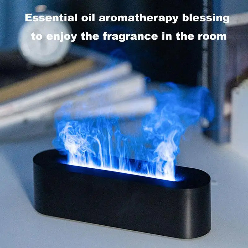 Flame Humidifier USB 7 Color Changing Desk Diffusers 3 Timers Aromatherapy Oil Diffusers Noiseless Bedroom Air Purifier For