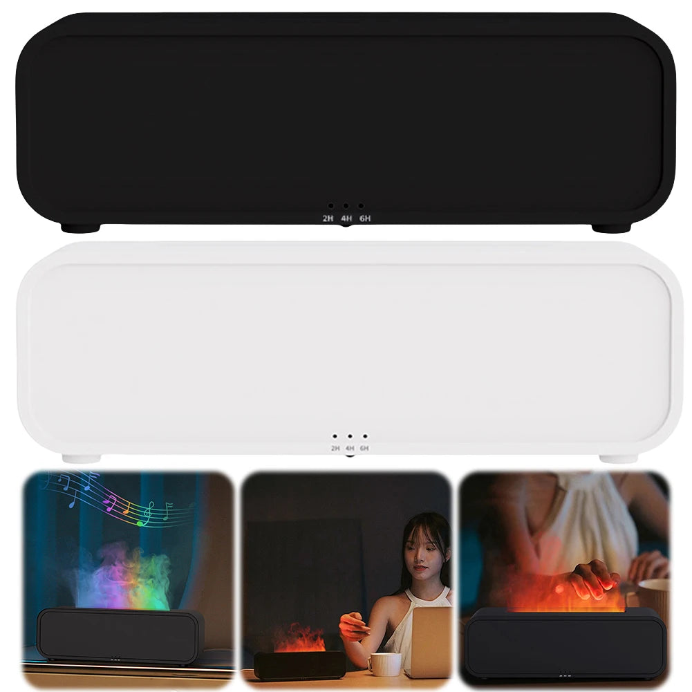Smart Remote Control Colorful Flame Aromatherapy Diffuser with Timer Ultra Quiet Design for Home and Office