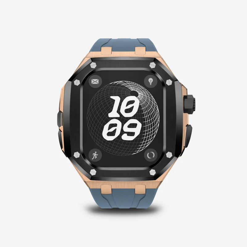 Luxury Titanium Alloy Modification Kit For Apple Watch Ultra 2 1 49mm Fluororubber Strap For Iwatch Series 9 8 7 6SE 5 45MM 44MM
