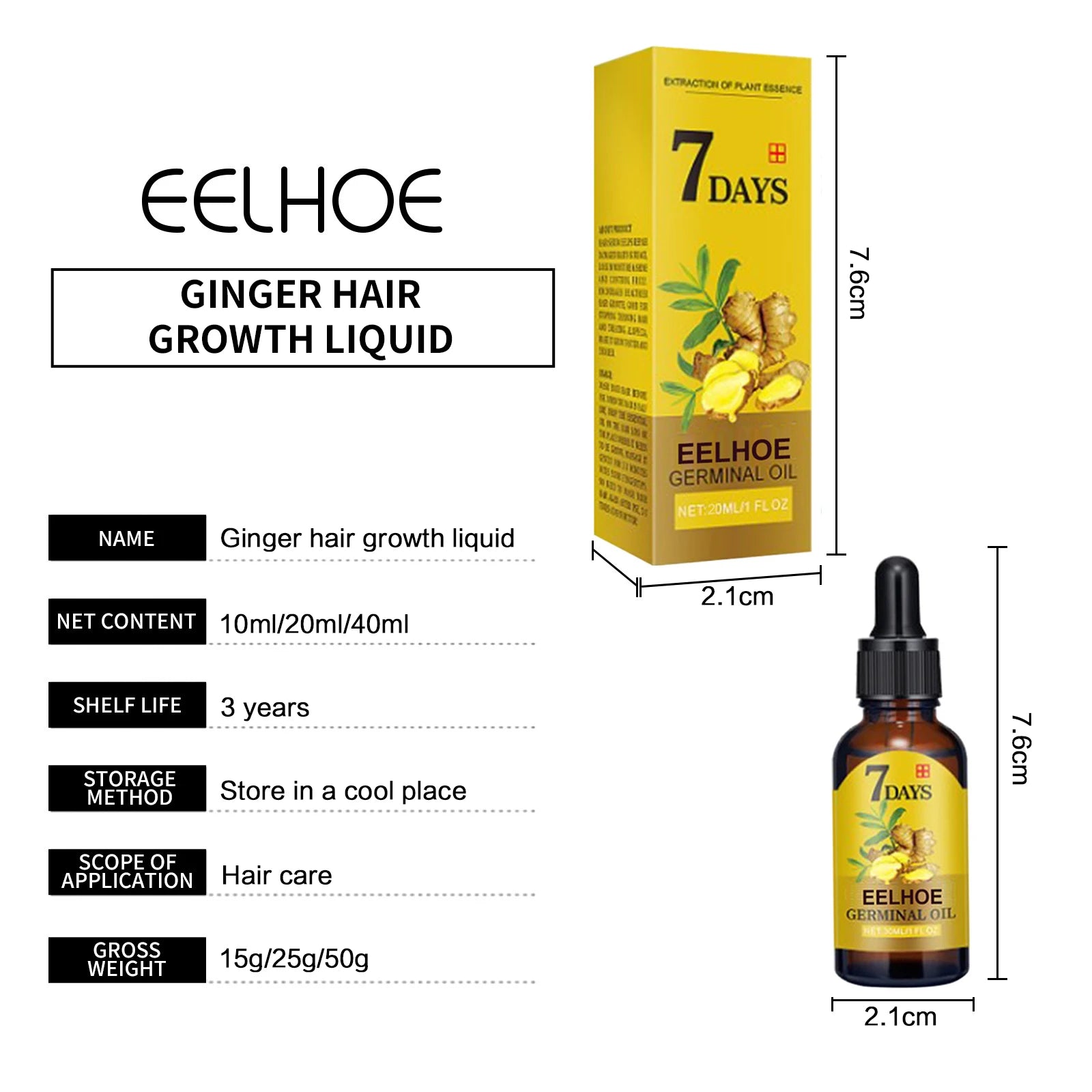 EELHOE Ginger Hair Growth Oil – Natural Hair Care Solution