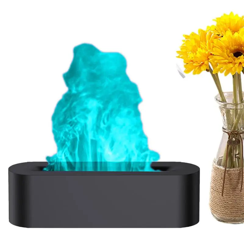 Flame Humidifier USB 7 Color Changing Desk Diffusers 3 Timers Aromatherapy Oil Diffusers Noiseless Bedroom Air Purifier For