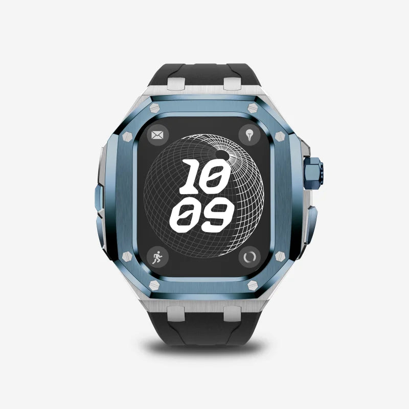 Luxury Titanium Alloy Modification Kit For Apple Watch Ultra 2 1 49mm Fluororubber Strap For Iwatch Series 9 8 7 6SE 5 45MM 44MM