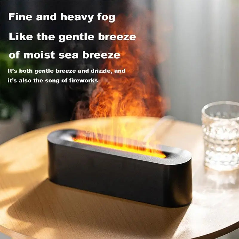 Flame Humidifier USB 7 Color Changing Desk Diffusers 3 Timers Aromatherapy Oil Diffusers Noiseless Bedroom Air Purifier For