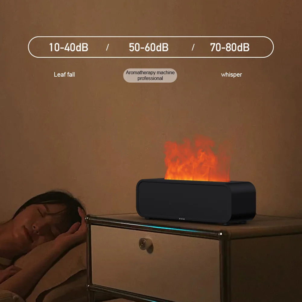 Smart Remote Control Colorful Flame Aromatherapy Diffuser with Timer Ultra Quiet Design for Home and Office